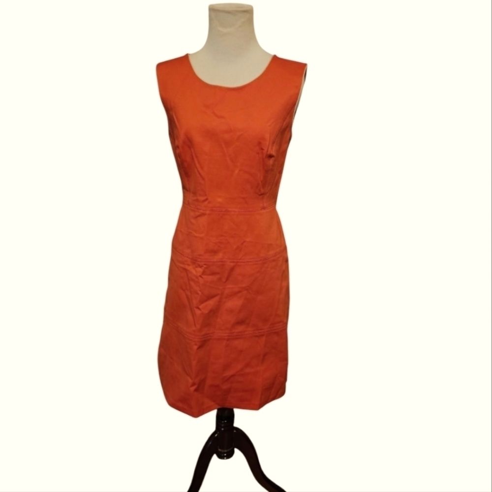 Tory Burch Elegant Orange Sleeveless Dress